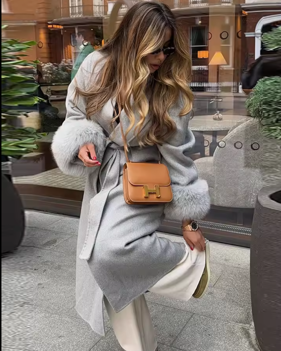 Wool Coat Faux Fur- "Selina"