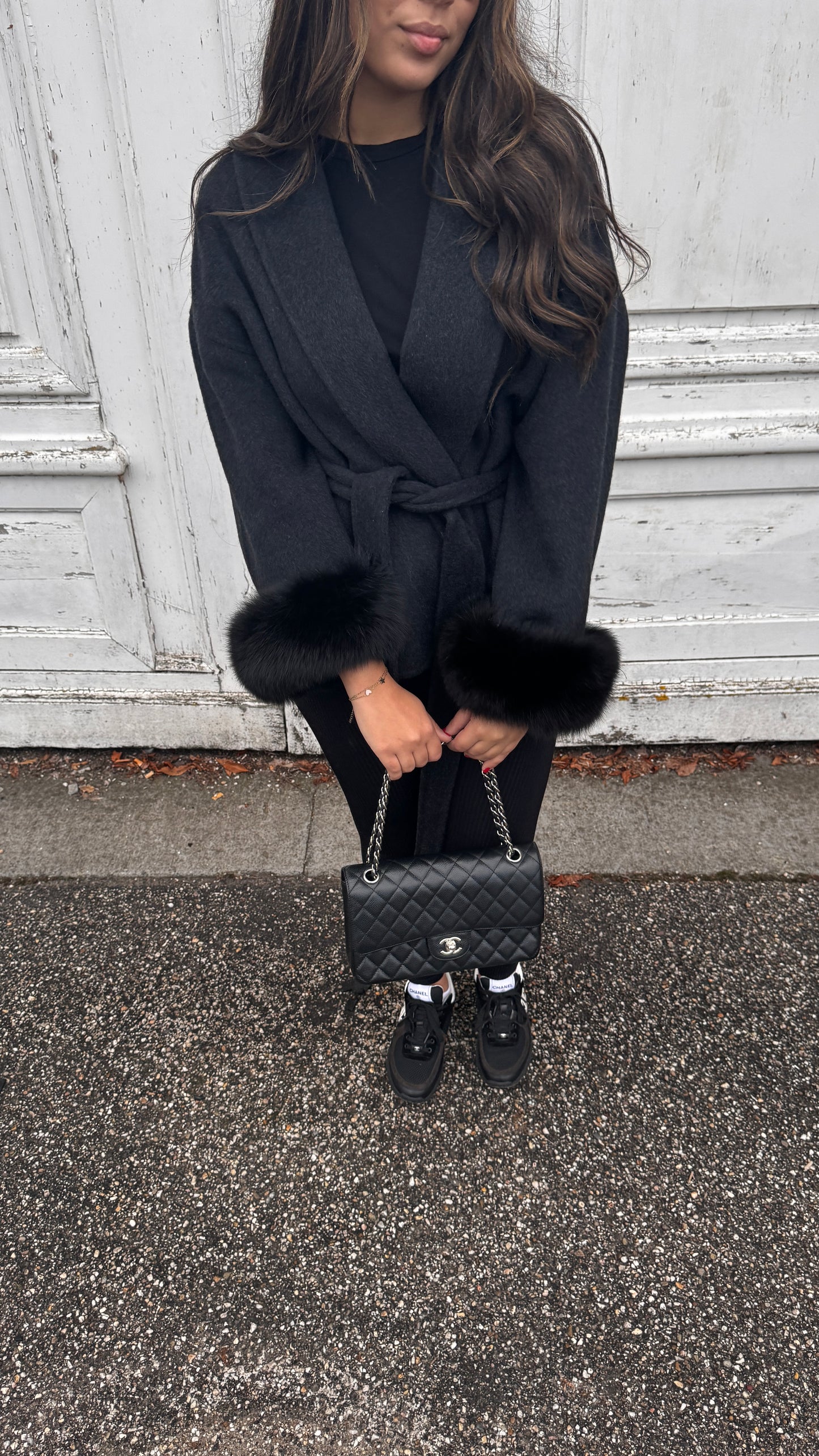 Wool Coat Faux Fur- "Mavie"